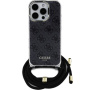 Guess Husă crossbody imprimată 4G IML cu șnur pentru iPhone 16 Pro - gri