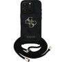 Guess Husă crossbody cu logo metalic 4G cu șnur pentru iPhone 16 Pro - gri