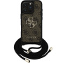 Guess Husă crossbody cu logo metalic 4G cu șnur pentru iPhone 16 Pro Max - maro