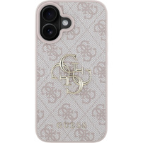 Guess Husă cu logo metalic 4G pentru iPhone 16 Plus - roz