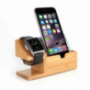 Staţie de andocare şi de încărcare / stativ, din lemn, pentru Apple Watch 38mm / 42mm şi iPhone 7 / 7 Plus / 6S / 6S Plus / 6 / 6 Plus şi iPhone 5 / 5S / 5C