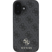 Guess Husă 4G cu sigla metalică mică cu MagSafe pentru iPhone 16 - gri