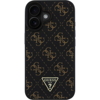 Guess Husă 4G Triangle Metal Logo pentru iPhone 16 - neagră