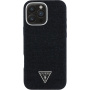 Husă Guess Denim Triangle Logo cu MagSafe pentru iPhone 16 Pro - negru