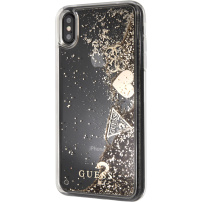 Carcasă Guess Glitter Case Hearts, pentru iPhone XS Max - auriu