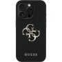 Guess Husă cu sigla metalică granulată 4G pentru iPhone 16 Pro - neagră
