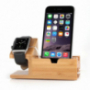Staţie de andocare şi de încărcare / stativ, din lemn, pentru Apple Watch 38mm / 42mm şi iPhone 7 / 7 Plus / 6S / 6S Plus / 6 / 6 Plus şi iPhone 5 / 5S / 5C