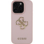 Guess Carcasă granulată 4G cu sigla metalică mică cu MagSafe pentru iPhone 16 Pro - roz