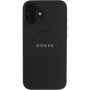 Guess Granulat Classic Husă cu logo cu MagSafe pentru iPhone 16 - negru