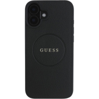 Guess Granulat Classic Husă cu logo cu MagSafe pentru iPhone 16 - negru
