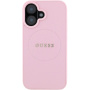 Guess Granulat Classic Husă cu logo cu MagSafe pentru iPhone 16 - roz