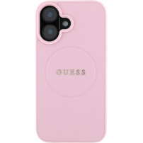 Guess Granulat Classic Husă cu logo cu MagSafe pentru iPhone 16 - roz