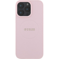 Guess Husă granulată Classic Logo cu MagSafe pentru iPhone 16 Pro - roz