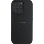 Guess Husă granulată Classic Logo cu MagSafe pentru iPhone 16 Pro Max - Negru