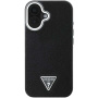 Guess Husă cu logo triunghi granulat cu MagSafe pentru iPhone 16 - negru