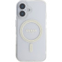 Guess Husă IML Glitter Ring cu MagSafe pentru iPhone 16 Plus - Transparent