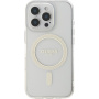 Guess Husă IML Glitter Ring cu MagSafe pentru iPhone 16 Pro - Transparent