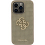 Guess Perforated 4G Glitter Metal Logo husă pentru iPhone 14 Pro Max - auriu