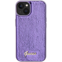 Husă cu paiete Guess Sequin Script Logo pentru iPhone 15 Plus - mov