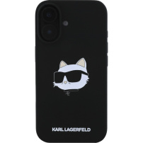 Karl Lagerfeld Husă din silicon Choupette Head cu MagSafe pentru iPhone 16 - Negru