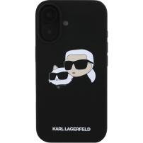 Karl Lagerfeld Husă din silicon cu capete duble cu MagSafe pentru iPhone 16 Plus - negru