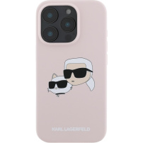 Karl Lagerfeld Husă din silicon cu capete duble cu MagSafe pentru iPhone 16 Pro Max - roz