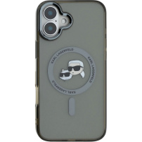 Karl Lagerfeld IML K&CH Heads capac cadru metalic cu MagSafe pentru iPhone 16 - gri