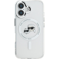 Karl Lagerfeld IML K&CH Heads capac cadru metalic cu MagSafe pentru iPhone 16 Plus - transparent
