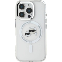 Karl Lagerfeld IML K&CH Heads capac cadru metalic cu MagSafe pentru iPhone 16 Pro - transparent