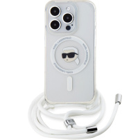 Karl Lagerfeld Capac IML Karl cu șnur și MagSafe pentru iPhone 15 Pro Max - Transparent
