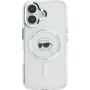 Karl Lagerfeld Husă cadru metalică IML Karl Head cu MagSafe pentru iPhone 16 - Transparent