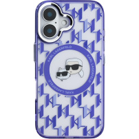 Karl Lagerfeld IML Monogram K&CH Heads Cover cu MagSafe pentru iPhone 16 - violet