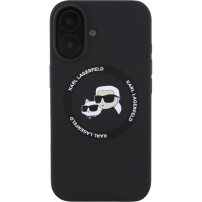 Karl Lagerfeld Husă din silicon K&CH Heads cu MagSafe pentru iPhone 16 - negru