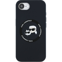 Karl Lagerfeld K&CH Heads husă din silicon cu MagSafe pentru iPhone 16e / 17e - negru