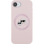 Karl Lagerfeld K&CH Heads husă din silicon cu MagSafe pentru iPhone 16e / 17e - roz