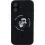 Karl Lagerfeld Husă din silicon Karl și Choupette cu MagSafe pentru iPhone 16 Plus - Negru