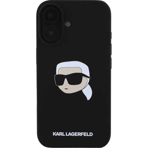 Karl Lagerfeld Husa din silicon Karl Head cu MagSafe pentru iPhone 16 - negru