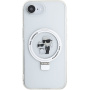 Karl Lagerfeld Ringstand Karl and Choupette husă cu suport pliabil și MagSafe pentru iPhone 16e / 17e - transparentă