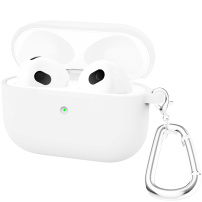 Husă din silicon cu carabină pentru AirPods 3 - alb
