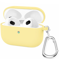 Husă din silicon cu carabină pentru AirPods 3 - galben