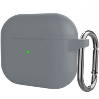 Husă de protecție din silicon cu carabină pentru AirPods 3 - gri închis