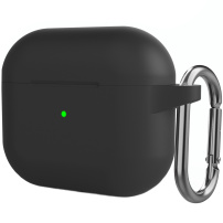 Husă de protecție din silicon cu carabină pentru AirPods 3 - negru