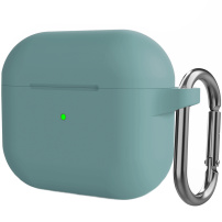Husă de protecție din silicon cu carabină pentru AirPods 3 - mentol