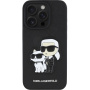 Karl Lagerfeld Husa Saffiano Karl and Choupette pentru iPhone 15 Pro - neagra