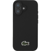Lacoste Husă emblematică cu logo țesut Petit Pique cu MagSafe pentru iPhone 16 - negru