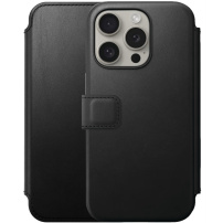 Nomad Modern Leather Folio carcasă flip cu MagSafe pentru iPhone 15 Pro - negru