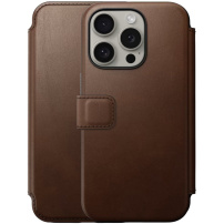 Nomad Modern Leather Folio carcasă flip cu MagSafe pentru iPhone 15 Pro Max - maro