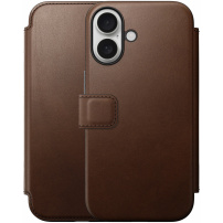 Nomad Husă folio din piele modernă cu MagSafe pentru iPhone 16 Plus - maro