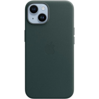 Carcasă din piele originală Apple cu MagSafe pentru iPhone 14 - verde pin