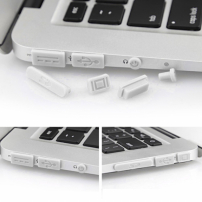 Capace din silicon 12 în 1, pentru porturi împotriva prafului, pentru MacBook Pro Retina 13" / 15" şi Air 11" / 13" - albe